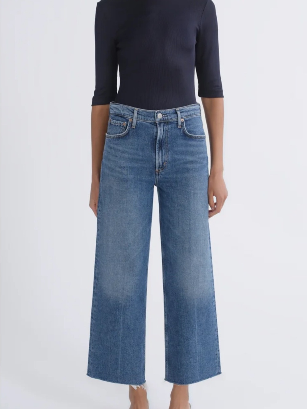 NWT Agolde Ren cut off wide leg jeans 25P
